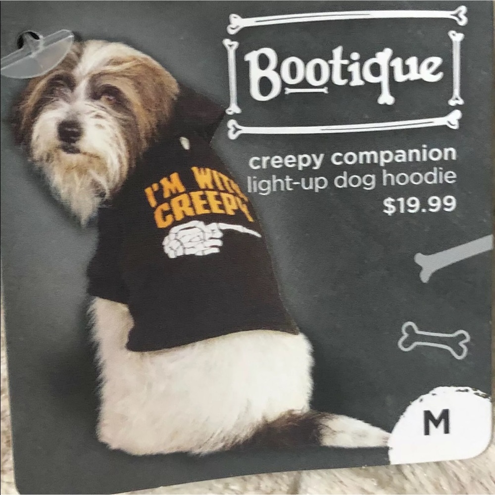 Bootique Im With Creepy Dog Hoodie Black Halloween